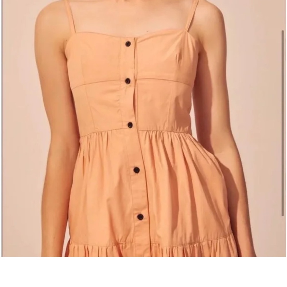 Solid & Striped Button Up Tiered Midi Dress XS